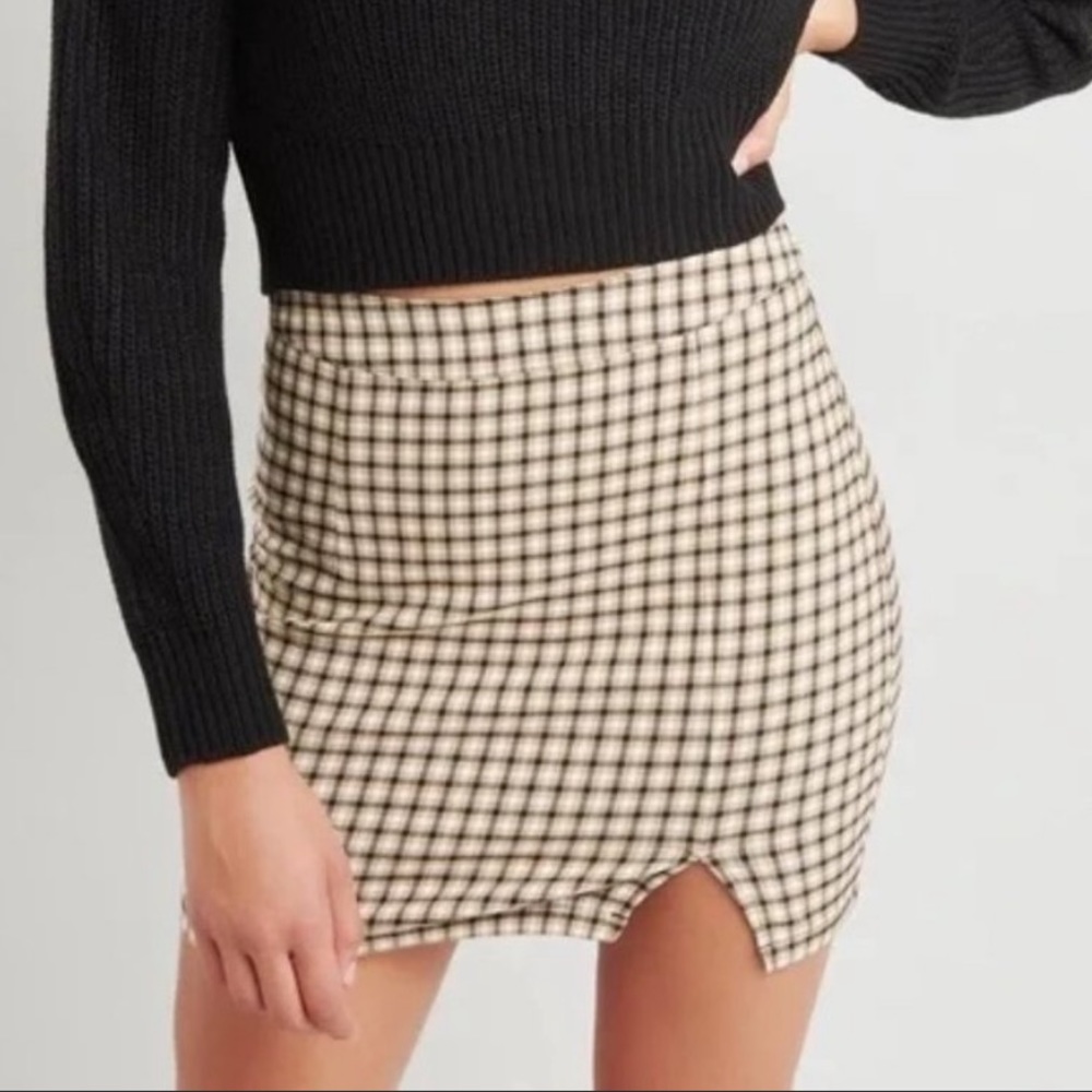 Garage “as if!” plaid skirt